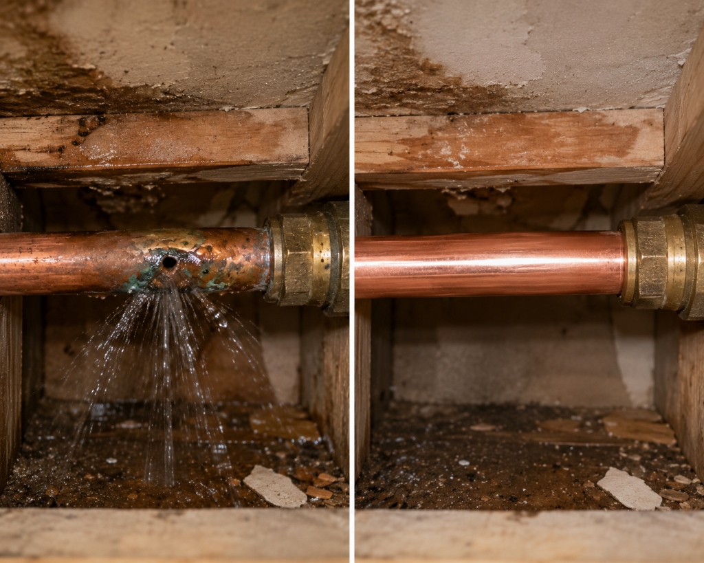 Under-Slab Hot Water Copper Pinhole Leak