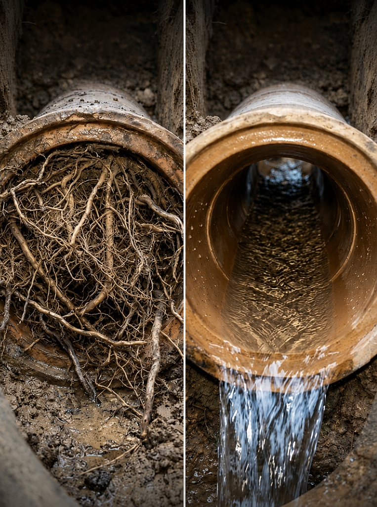 Tower District Mainline Tree Root Penetration